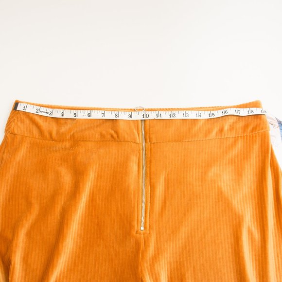 Candies Gold Zip Up Wide Leg Velour Pants - Picture 5 of 5